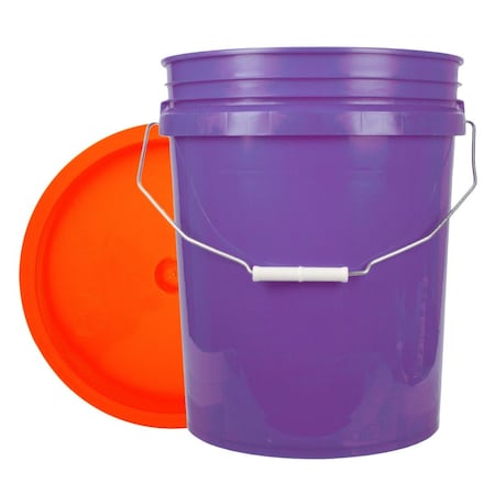 World Enterprises Bucket, 12 in H, Purple and Orange 5PPL,345ORG